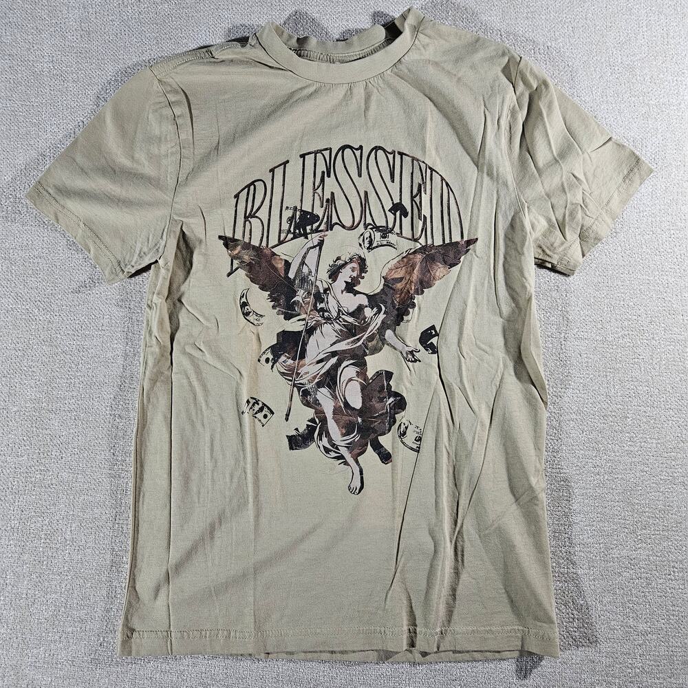 Mister Tee Angel Graphic T Shirt Small Cream NWT Streetwear Short Sleeve